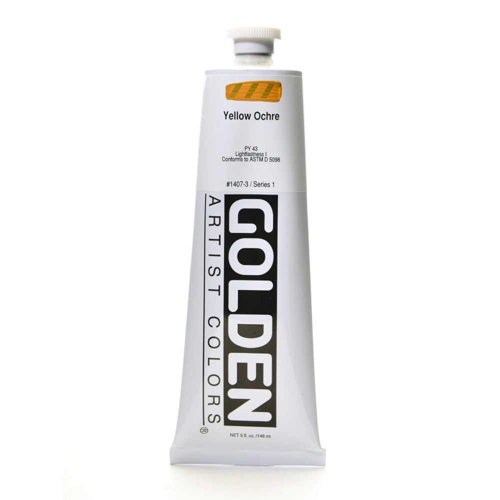Golden Heavy Body Acrylic Paint, 5 Oz, Yellow Ochre