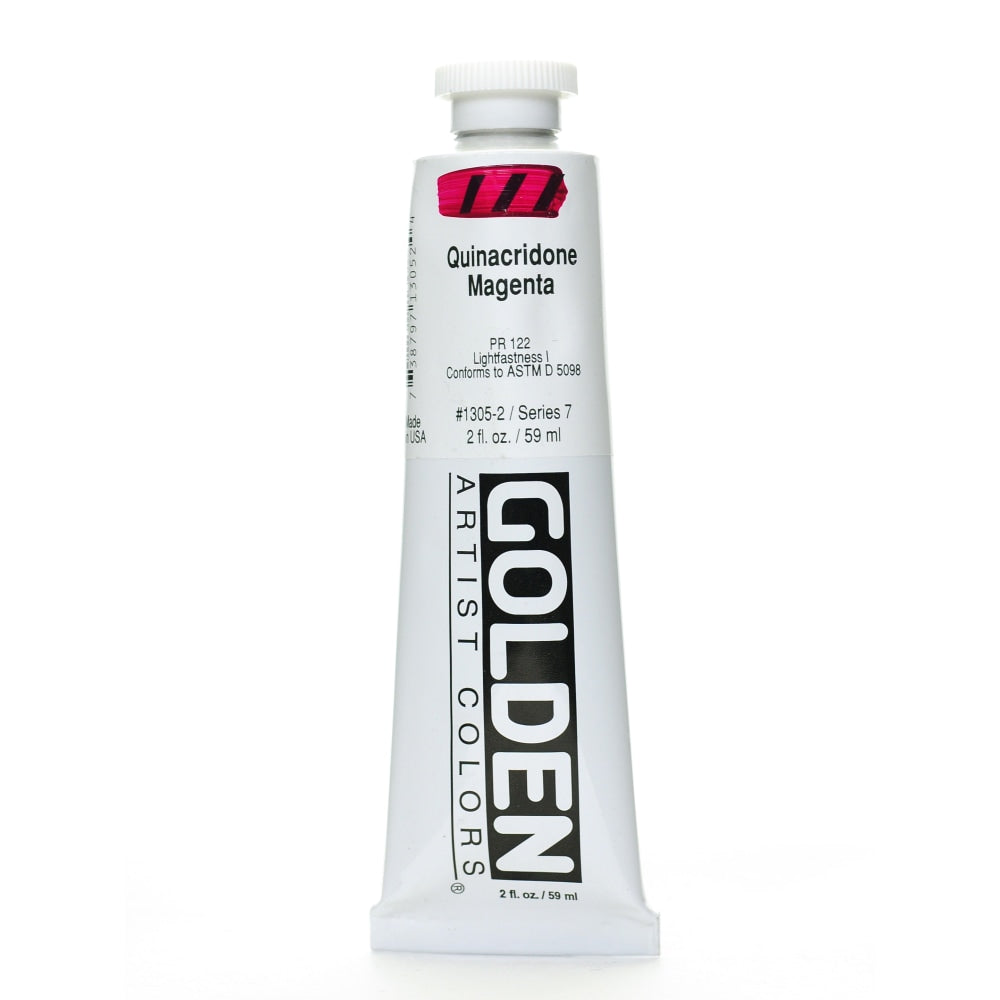 Golden Heavy Body Acrylic Paint, 2 Oz, Quinacridone Magenta