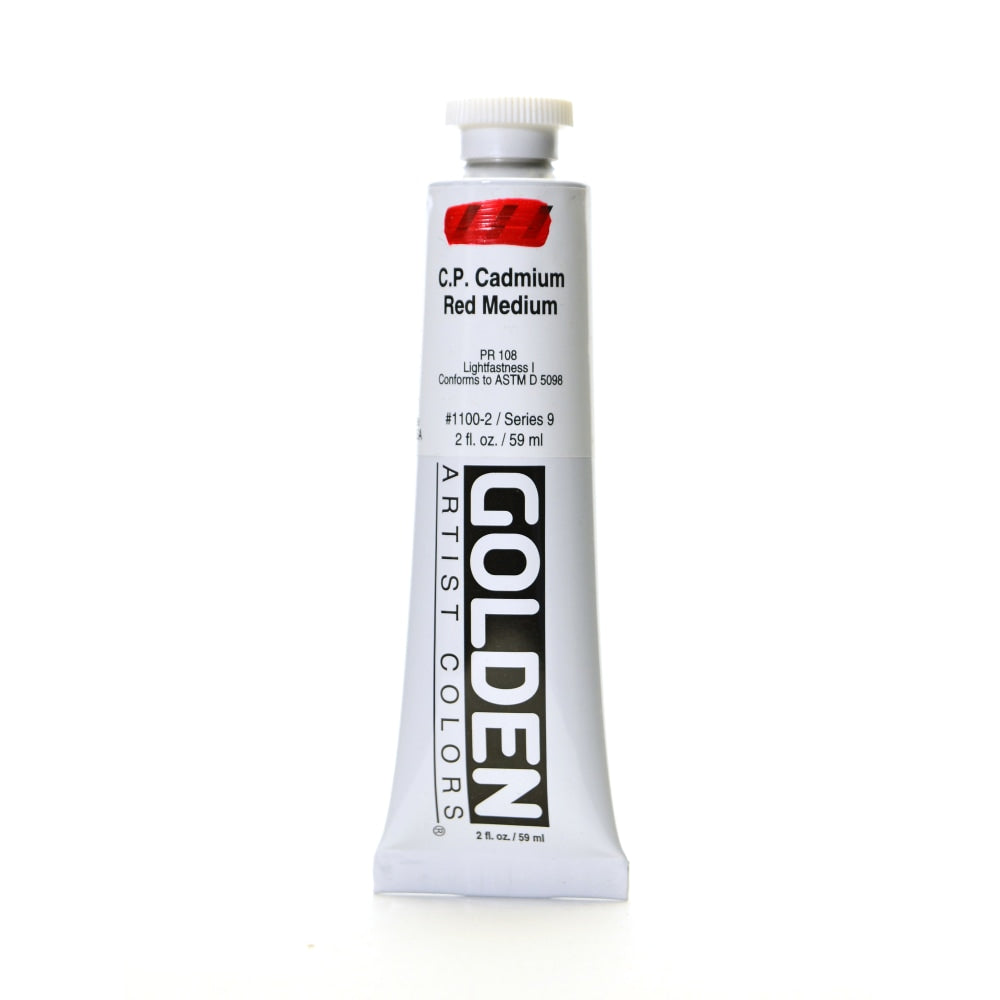 Golden Heavy Body Acrylic Paint, 2 Oz, Cadmium Red Medium (CP)