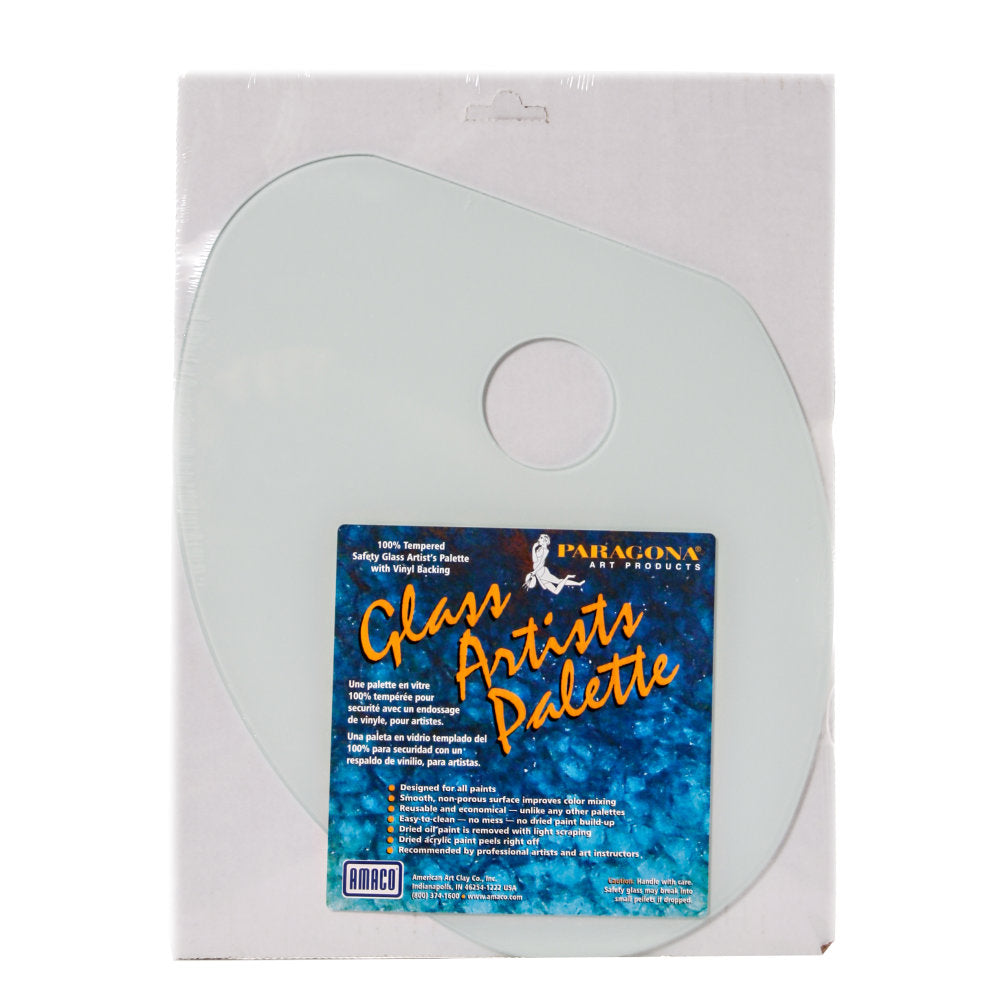 Amaco Glass Artists Palette, Classic Shape, 10 3/4in x 13in x 1/8in, White