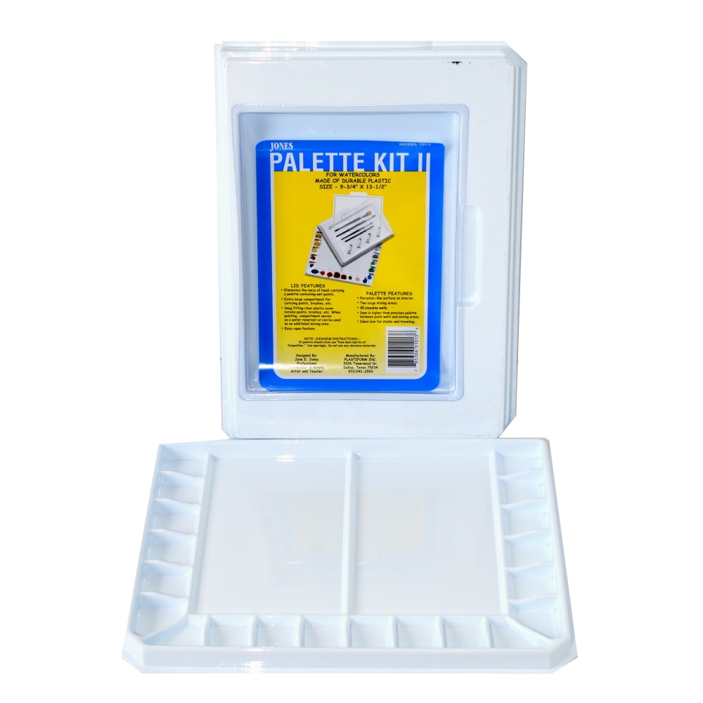 Jones Water Color Palette Kit, Reusable, 10in x 13 1/2in, White