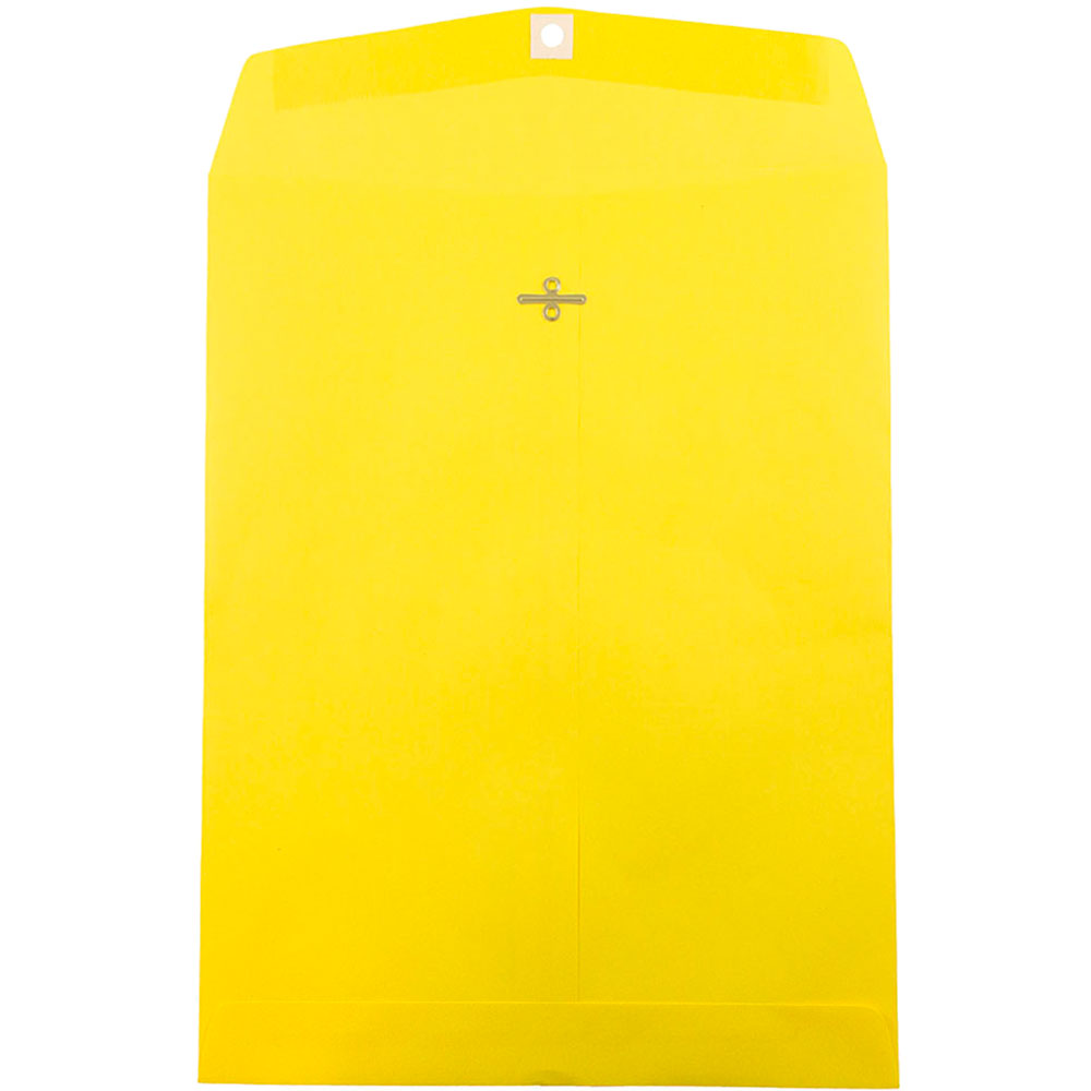JAM Paper Open-End 10in x 13in Catalog Envelopes, Clasp Closure, Yellow, Pack Of 25 Envelopes