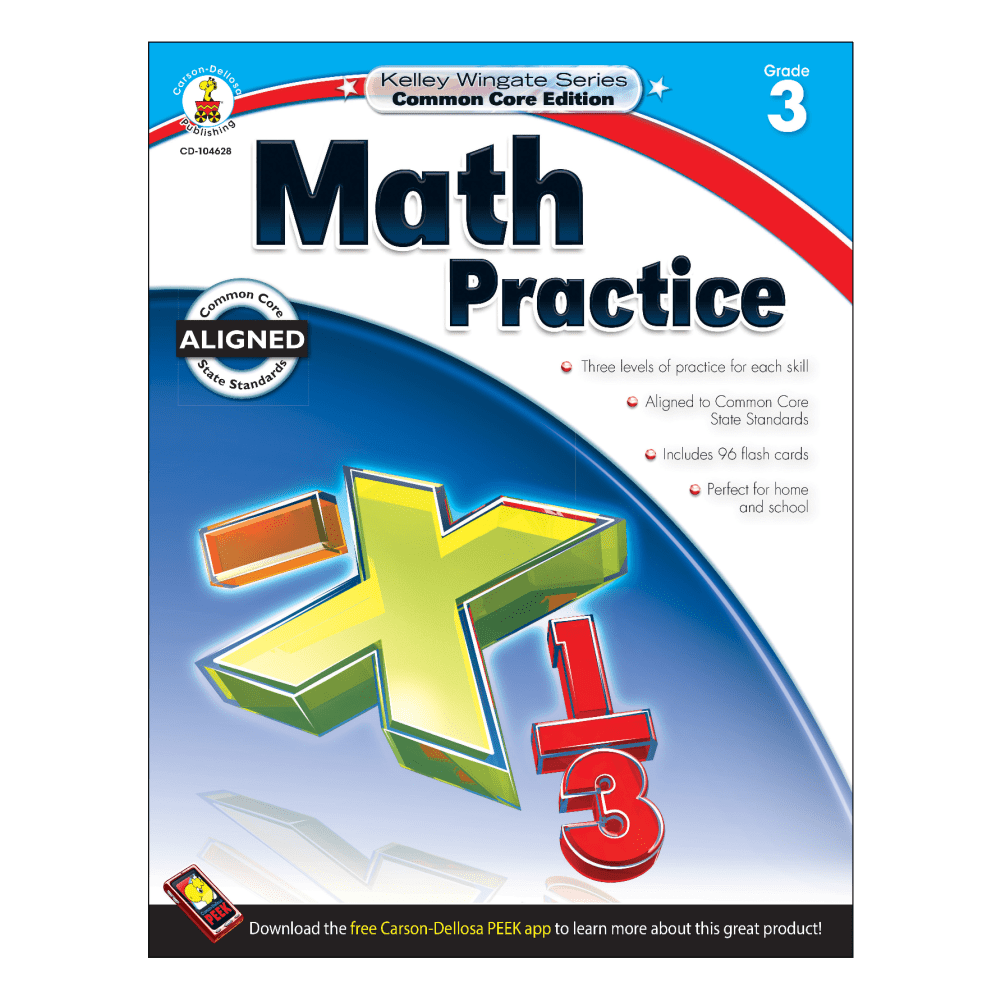 Carson-Dellosa Kelley Wingate Math Practice Workbook, Grade 3