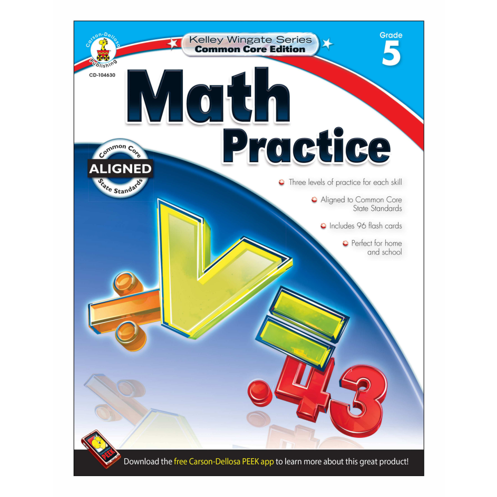 Carson-Dellosa Kelley Wingate Math Practice Workbook, Grade 5