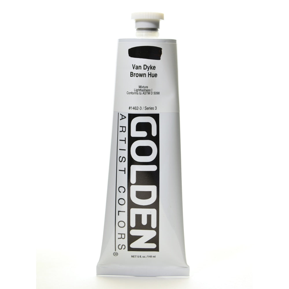 Golden Heavy Body Acrylic Paint, 5 Oz, Historical Van Dyke Brown Hue