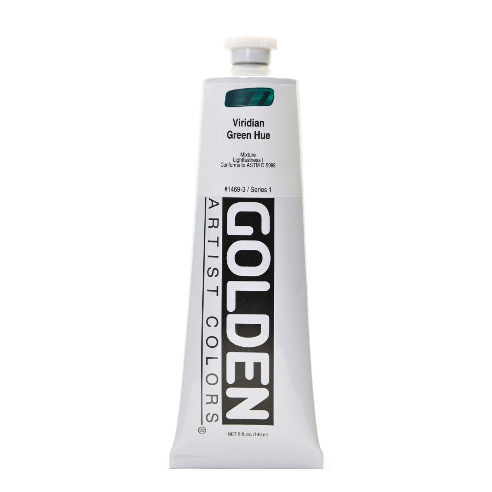 Golden Heavy Body Acrylic Paint, 5 Oz, Historical Viridian Green Hue
