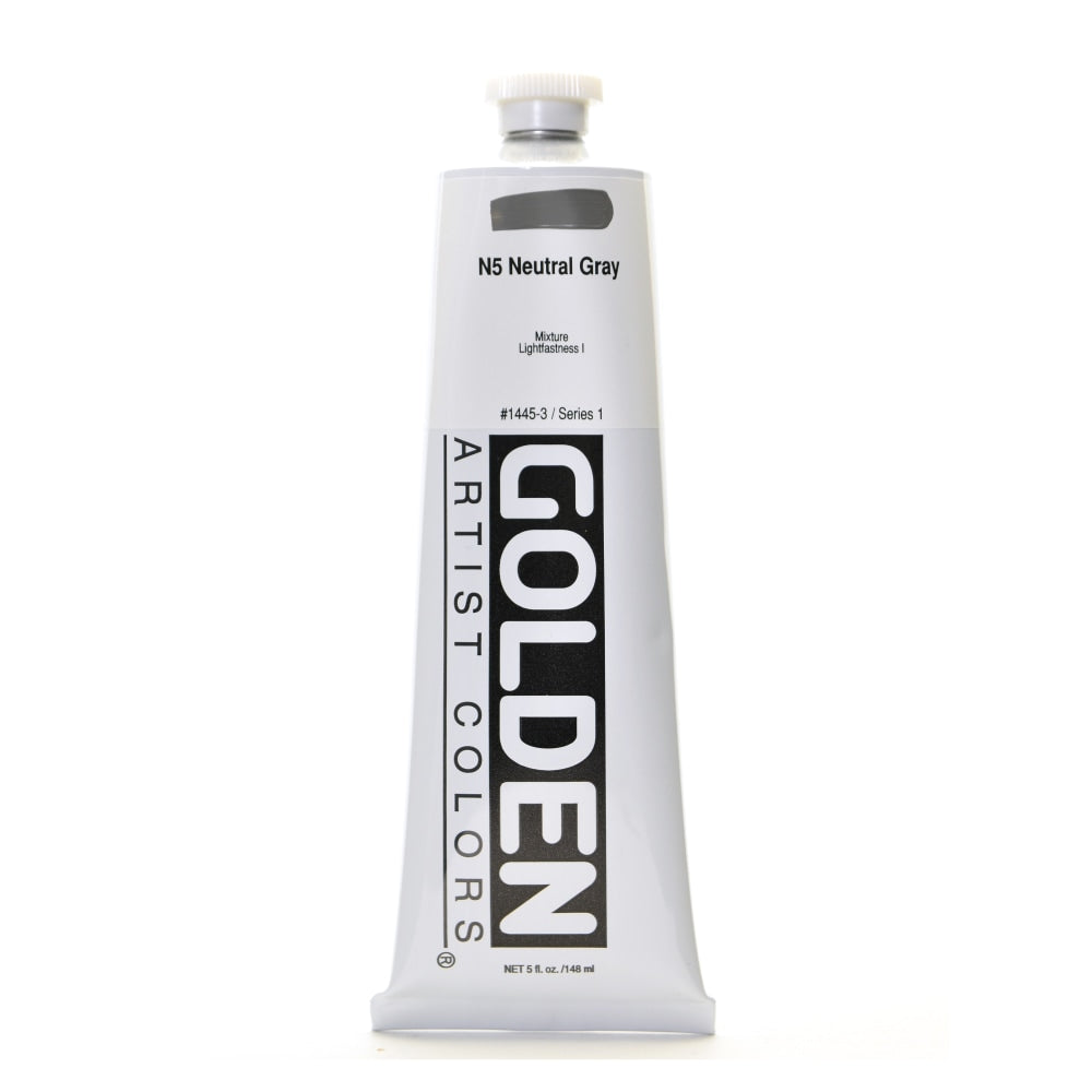 Golden Heavy Body Acrylic Paint, 5 Oz, Neutral Gray 5