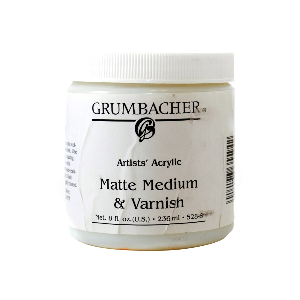 Grumbacher Artists Acrylic Matte Medium And Varnish, 8 Oz