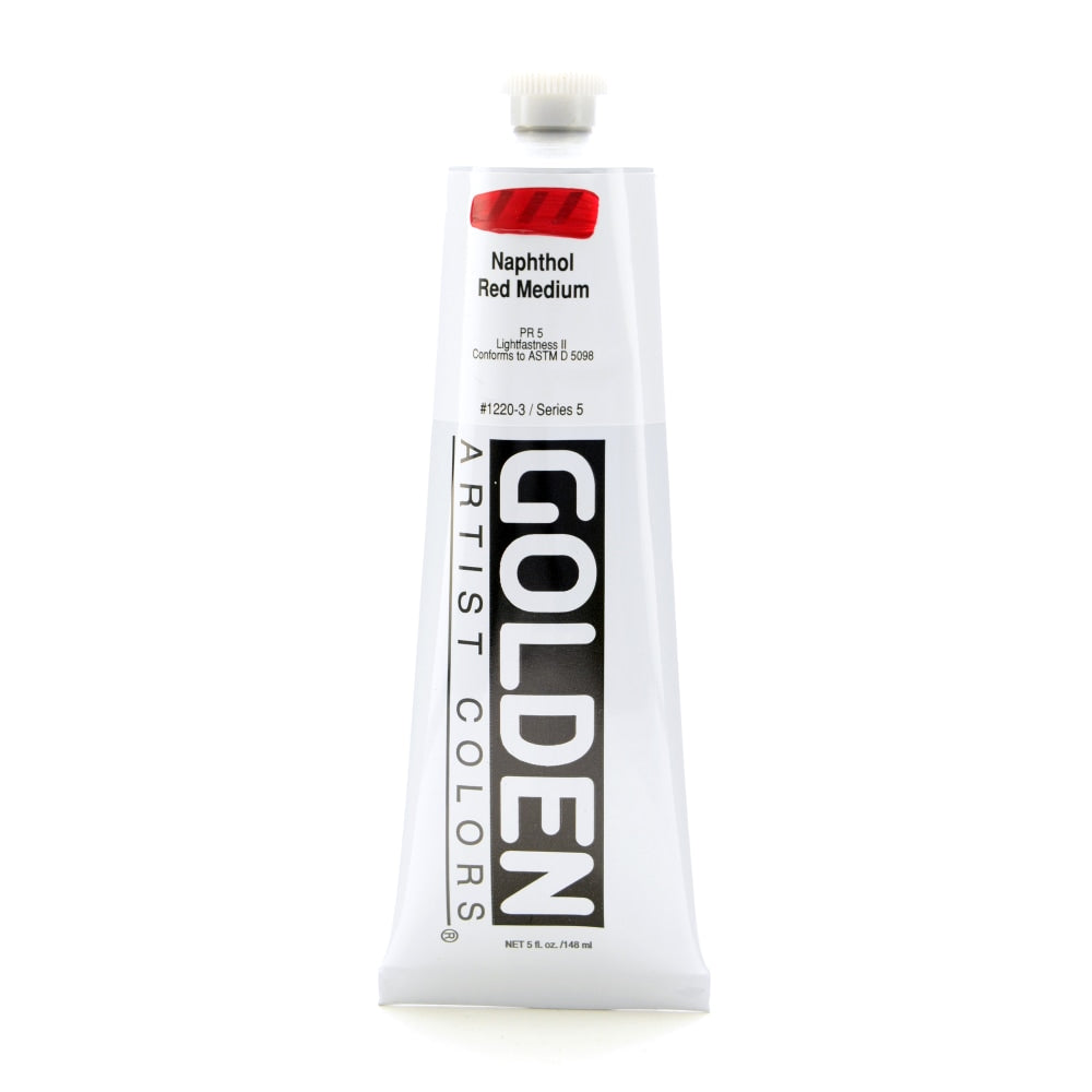 Golden Heavy Body Acrylic Paint, 5 Oz, Naphthol Red Medium