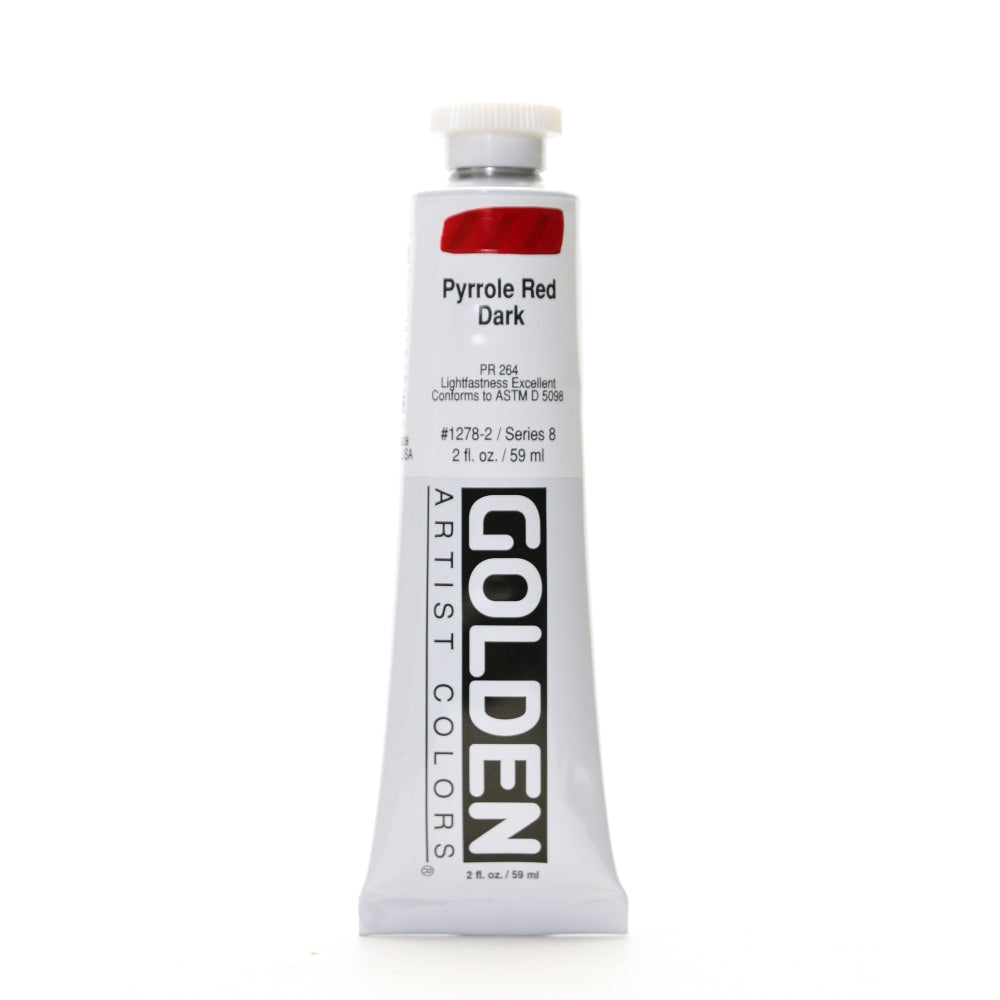 Golden Heavy Body Acrylic Paint, 2 Oz, Pyrrole Red Dark