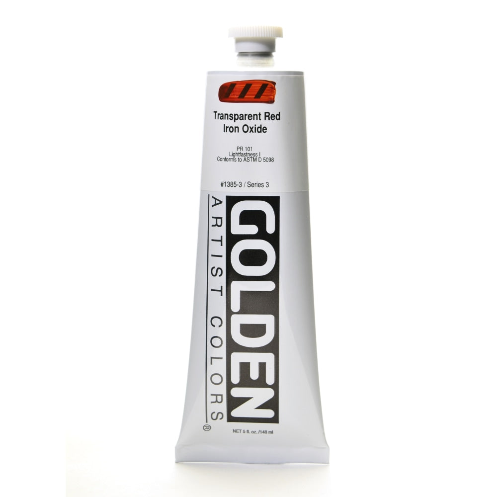 Golden Heavy Body Acrylic Paint, 5 Oz, Transparent Red Iron Oxide