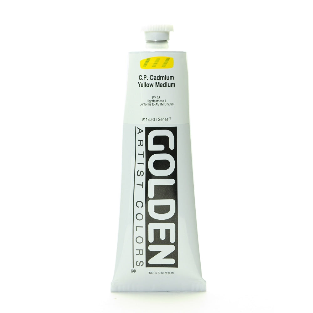 Golden Heavy Body Acrylic Paint, 5 Oz, Cadmium Yellow Medium (CP)