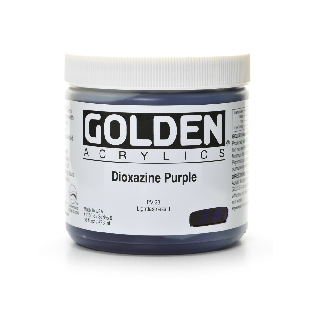 Golden Heavy Body Acrylic Paint, 16 Oz, Dioxazine Purple