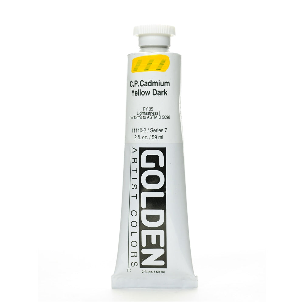Golden Heavy Body Acrylic Paint, 2 Oz, Cadmium Yellow Dark (CP)