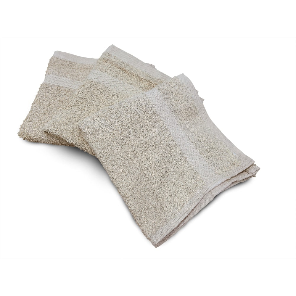 Spa and Comfort Washcloths, 13in x 13in, Beige, Pack Of 12 Washcloths