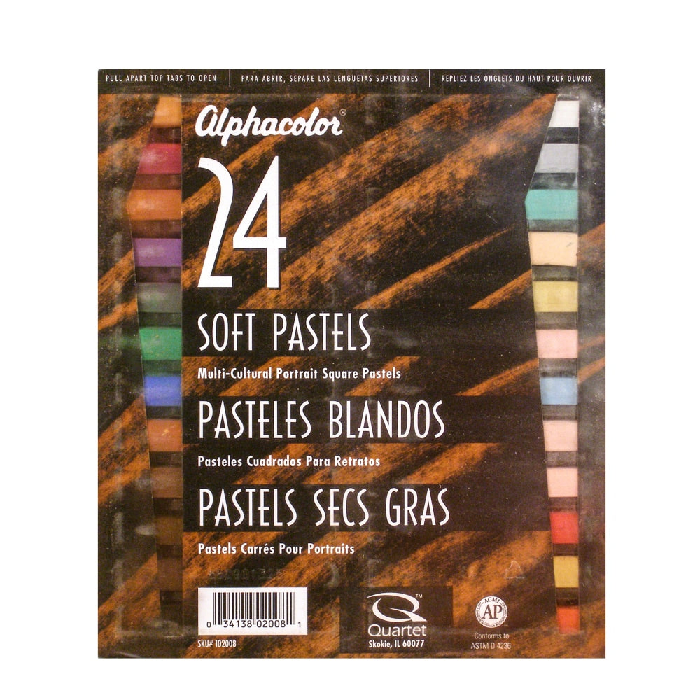 Alphacolor Soft Pastels, 7/16in x 2 3/4in, Assorted, Set Of 24
