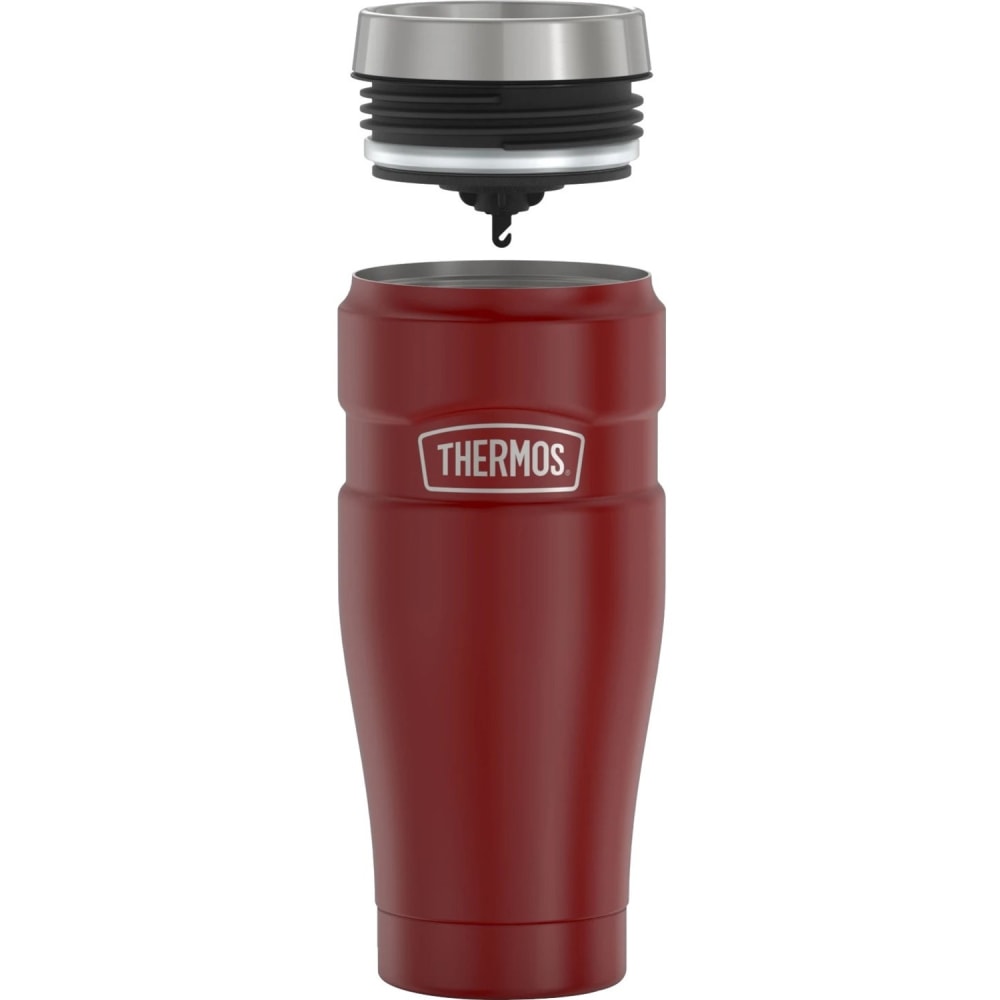 Thermos Stainless King Tumbler 16Oz - Coffee - Dishwasher Safe - Rustic Red, Red, Matte Red - Stainless Steel Body