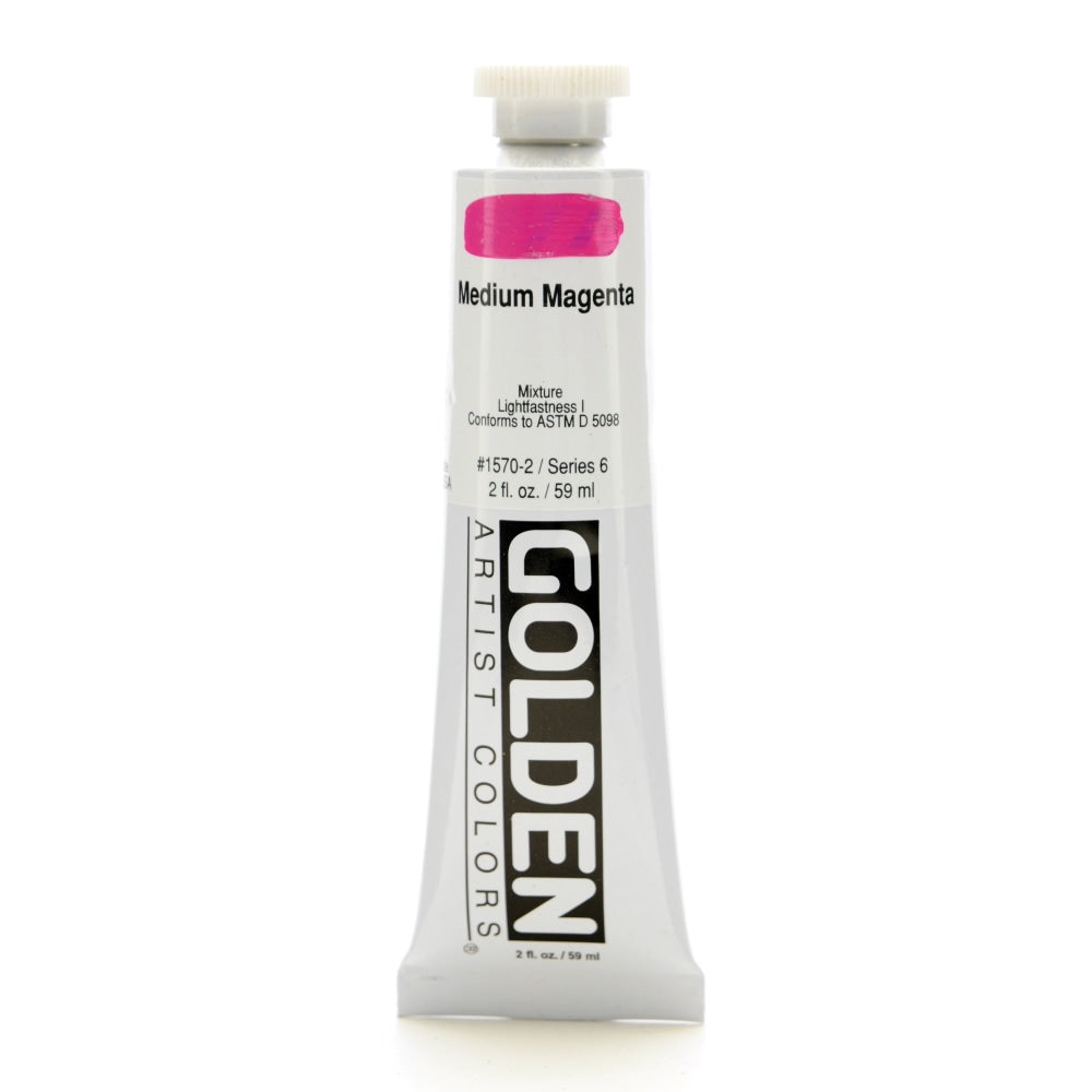 Golden Heavy Body Acrylic Paint, 2 Oz, Medium Magenta