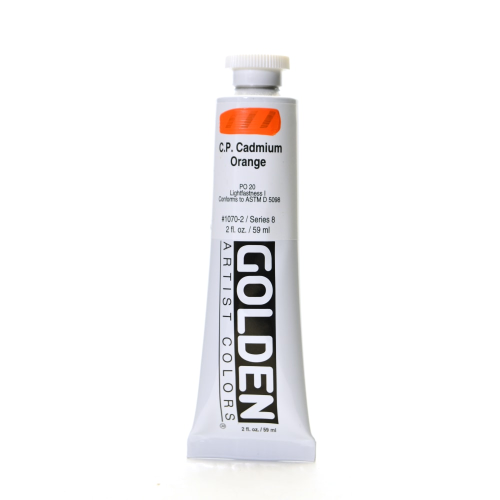 Golden Heavy Body Acrylic Paint, 2 Oz, Cadmium Orange (CP)
