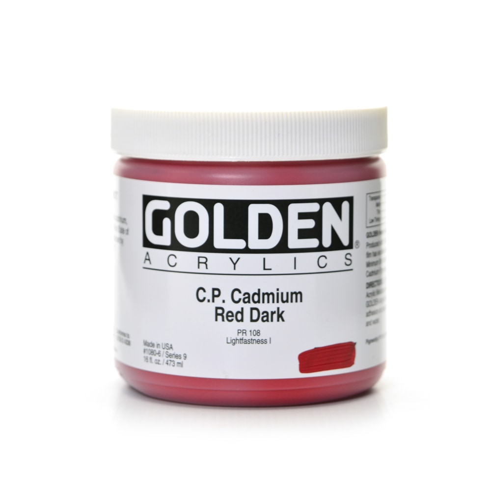 Golden Heavy Body Acrylic Paint, 5 Oz, Cadmium Red Dark (CP)