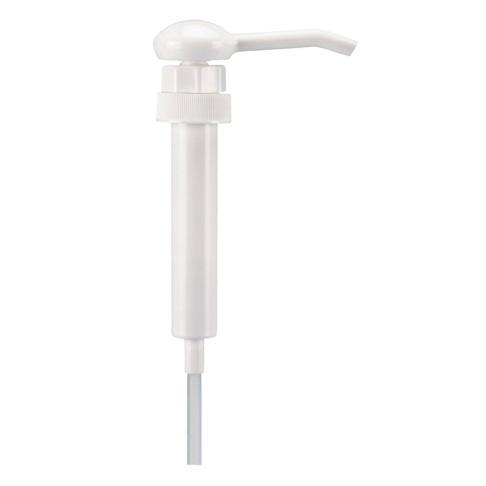 Boardwalk Econo 1 Oz Dispensing Pump, 38 mm Cap, 10 3/4in Tube, For 1 Gal Bottles, White
