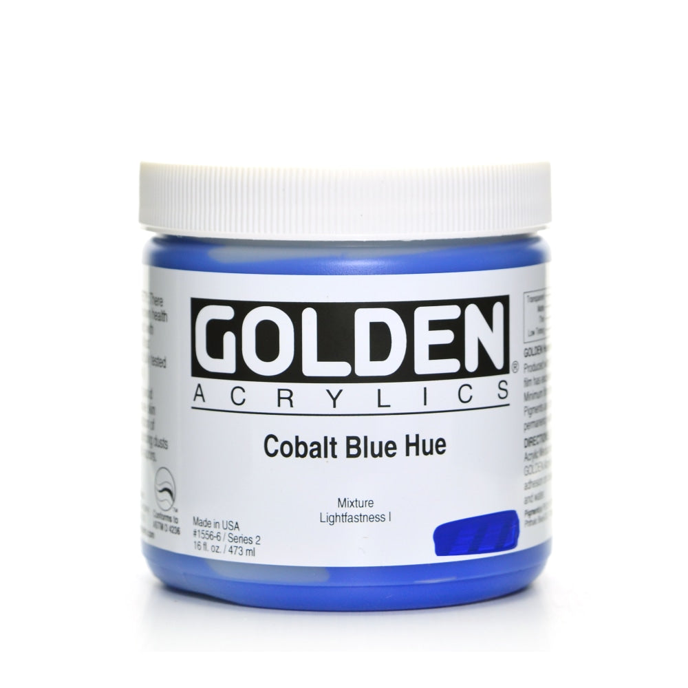 Golden Heavy Body Acrylic Paint, 16 Oz, Cobalt Blue Hue