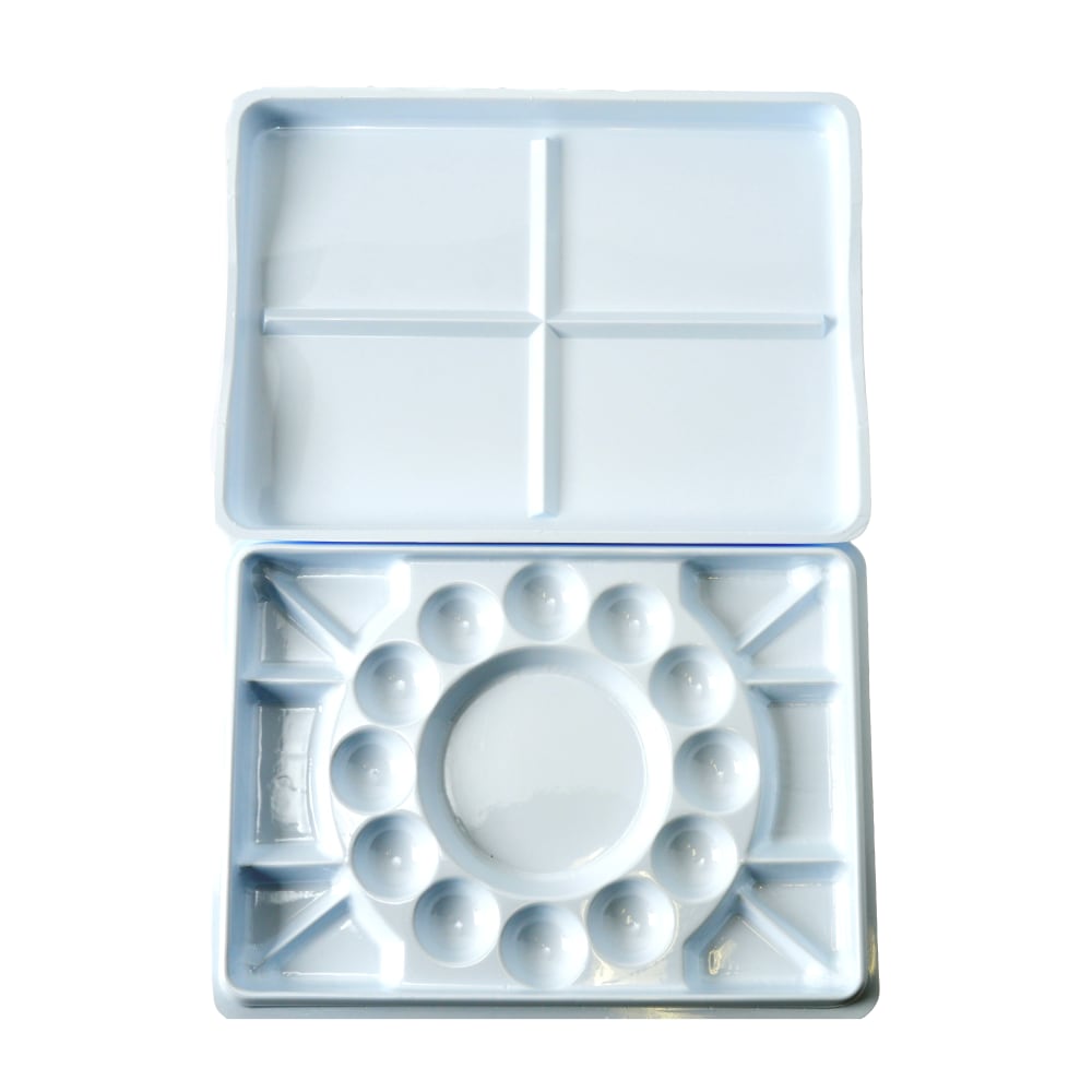 Jones Color Round II Palettes With Lids, 8in x 11in, White, Pack Of 2