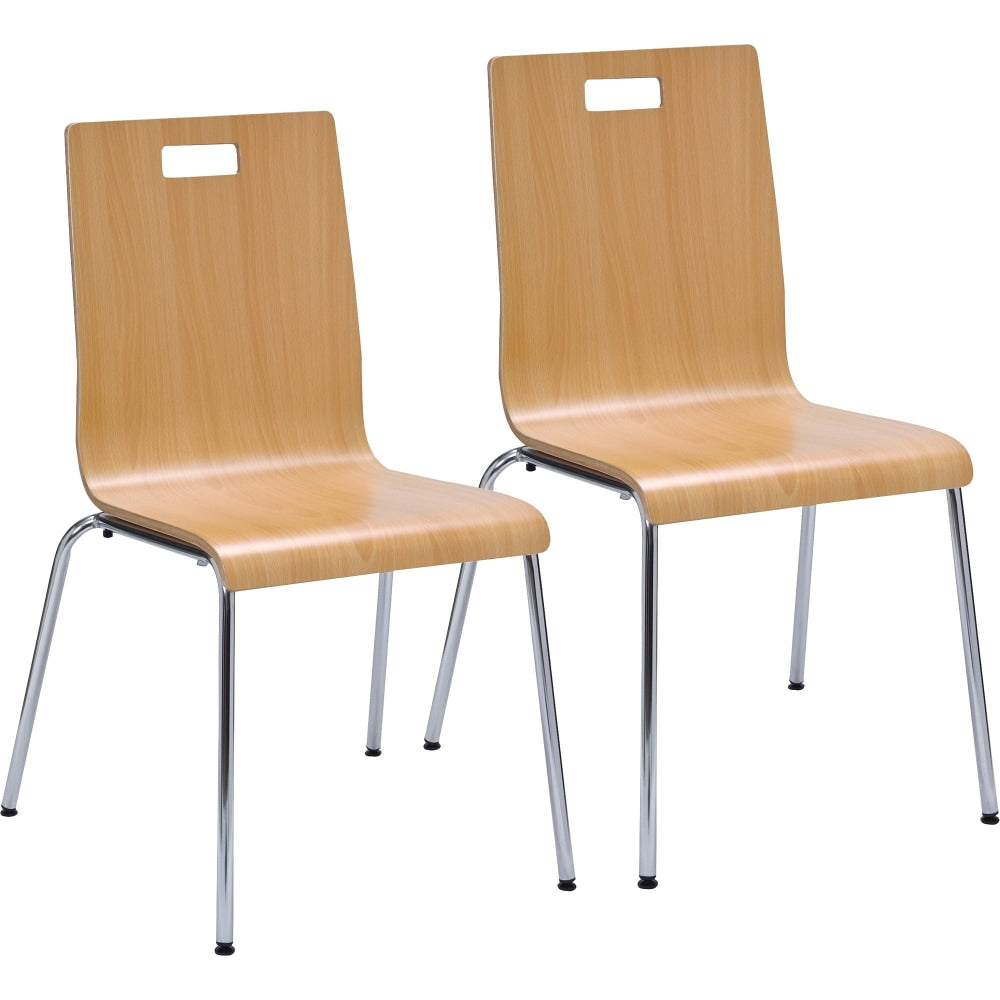 Lorell Bentwood Cafe Chair, 34inH, Natural, Set Of 2