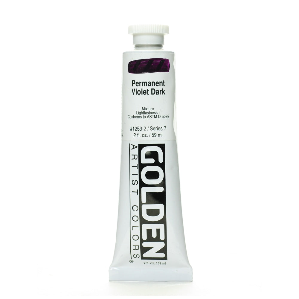Golden Heavy Body Acrylic Paint, 2 Oz, Permanent Violet Dark