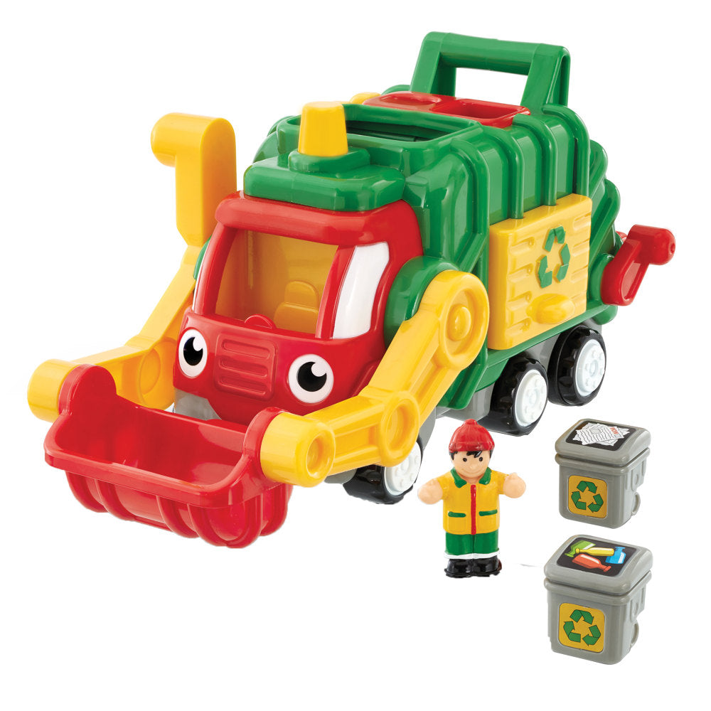 Wow Toys Flip "n Tip Fred, Garbage Truck, Green