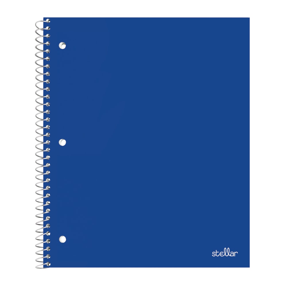 Office Depot Brand Stellar Poly Notebook, 8-1/2in x 11in, 1 Subject, College Ruled, 100 Sheets, Blue