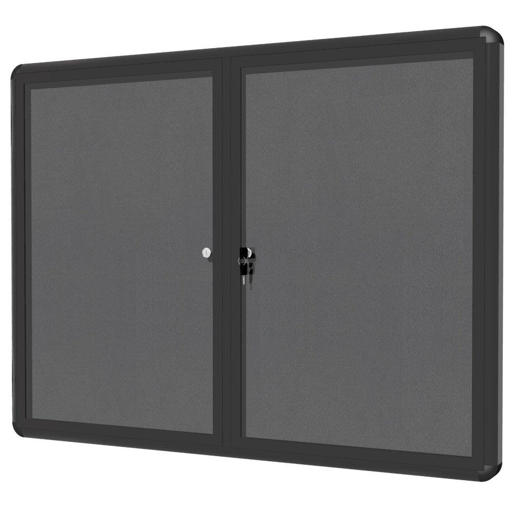 MasterVision Enclosed Fabric Bulletin Board With Aluminum Frame, 36in x 48in, Grey/Graphite