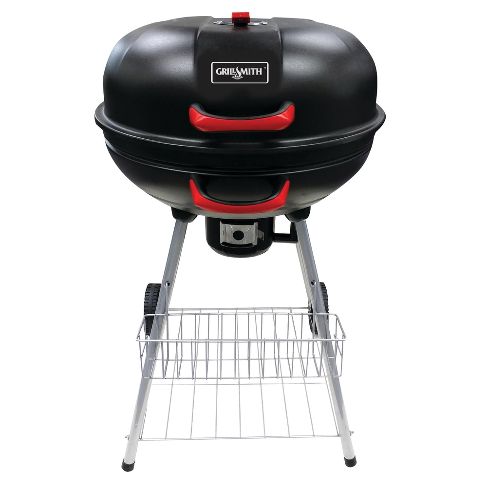 GrillSmith Charcoal Kettle Grill, 36-5/8inH x 25-13/16inW x 23inD, Black