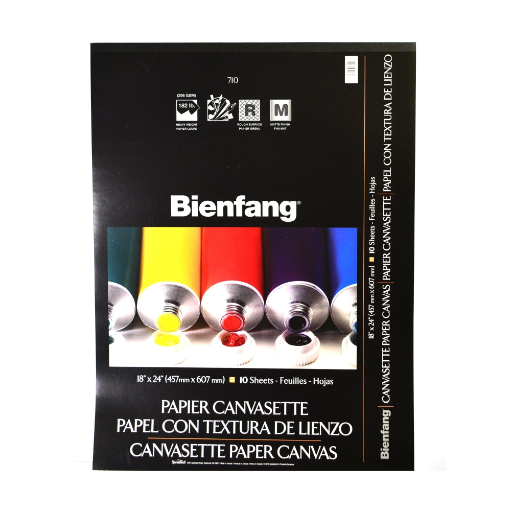 Bienfang Canvasette Paper Canvas, 18in x 24in, 10 Sheets Per Pad