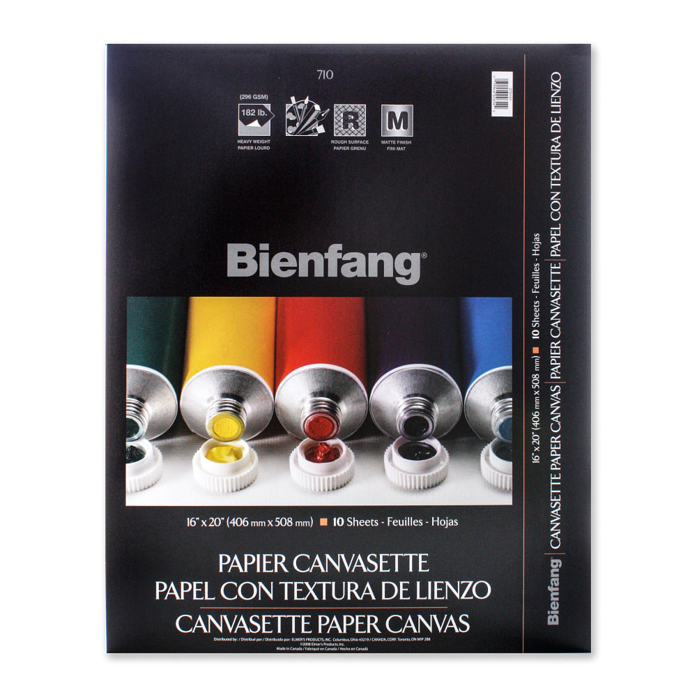 Bienfang Canvasette Paper Canvas, 12in x 16in, 10 Sheets Per Pad