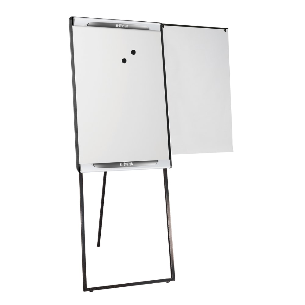 Bi Office Design Series Magnetic Dry-Erase Whiteboard Easel With Footbar, 41 1/10in x 29 1/2in, Metal Frame With Black/Gray Finish