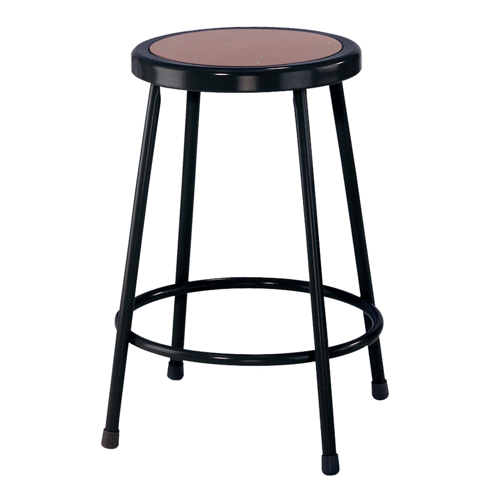 National Public Seating Hardboard Task Stool 24inH, Black Seat/Black Frame