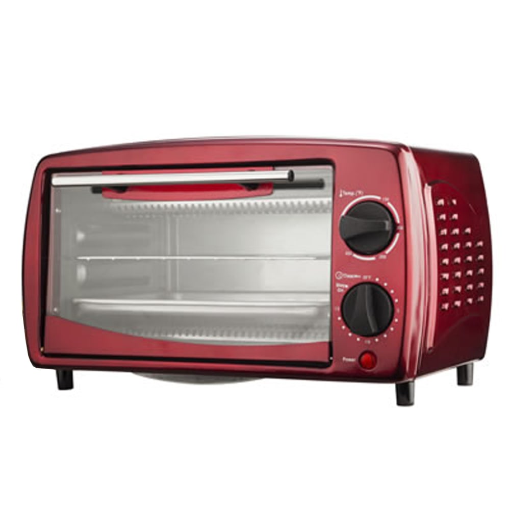 Brentwood 4-Slice Toaster Oven Broiler, 8-1/2inH x 9-1/2inW x 14-1/2inD, Red