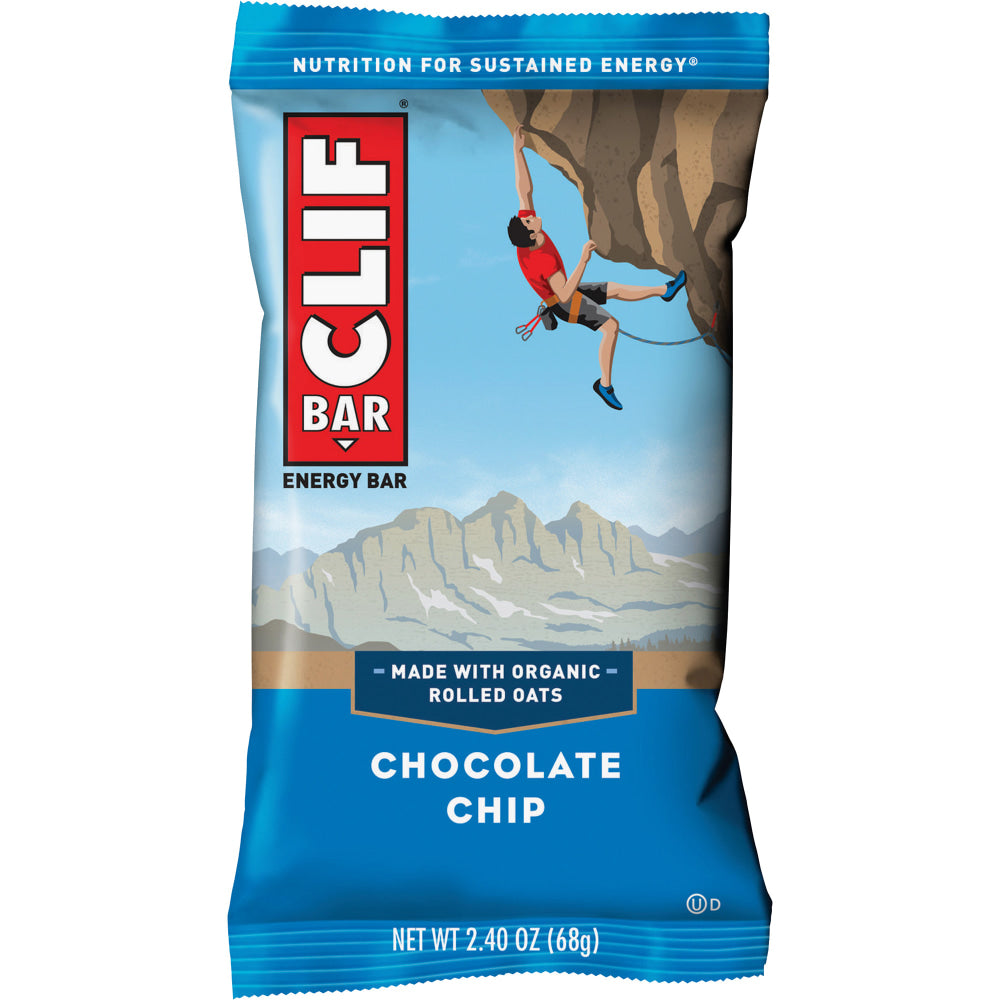 CLIF Bar Chocolate Chip Energy Bars, 2.4 Oz, Box Of 12 Bars
