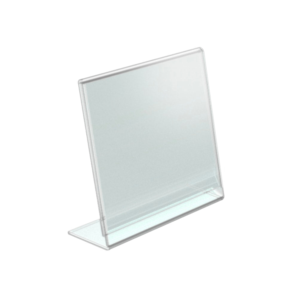 Azar Displays Acrylic L-Shaped Sign Holders, 3 1/2in x 5in, Clear, Pack Of 10