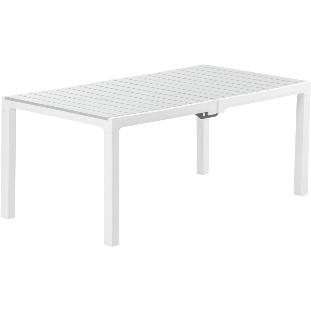 Inval Madeira Indoor And Outdoor Rectangular Plastic Patio Dining Table, 29-1/8in x 70-7/8in, White Wood