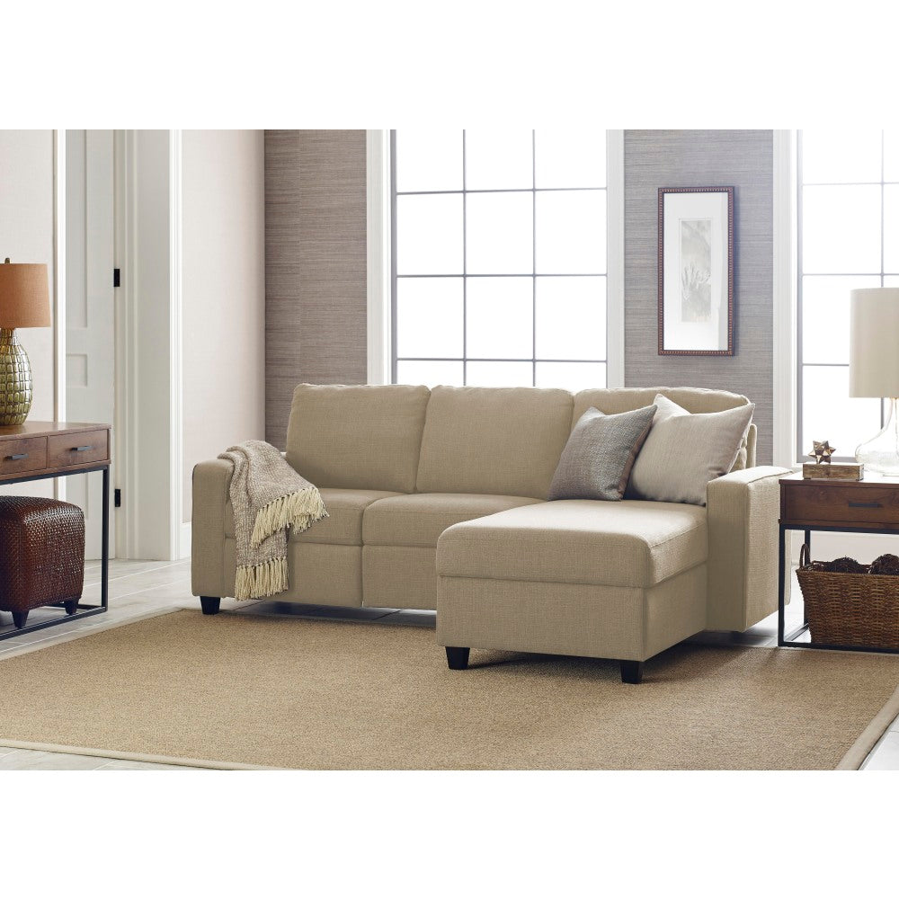 Serta Palisades Reclining Sectional With Storage Chaise, Right, Beige/Espresso