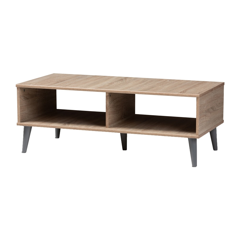 Baxton Studio Tuana Coffee Table, Oak/Light Gray
