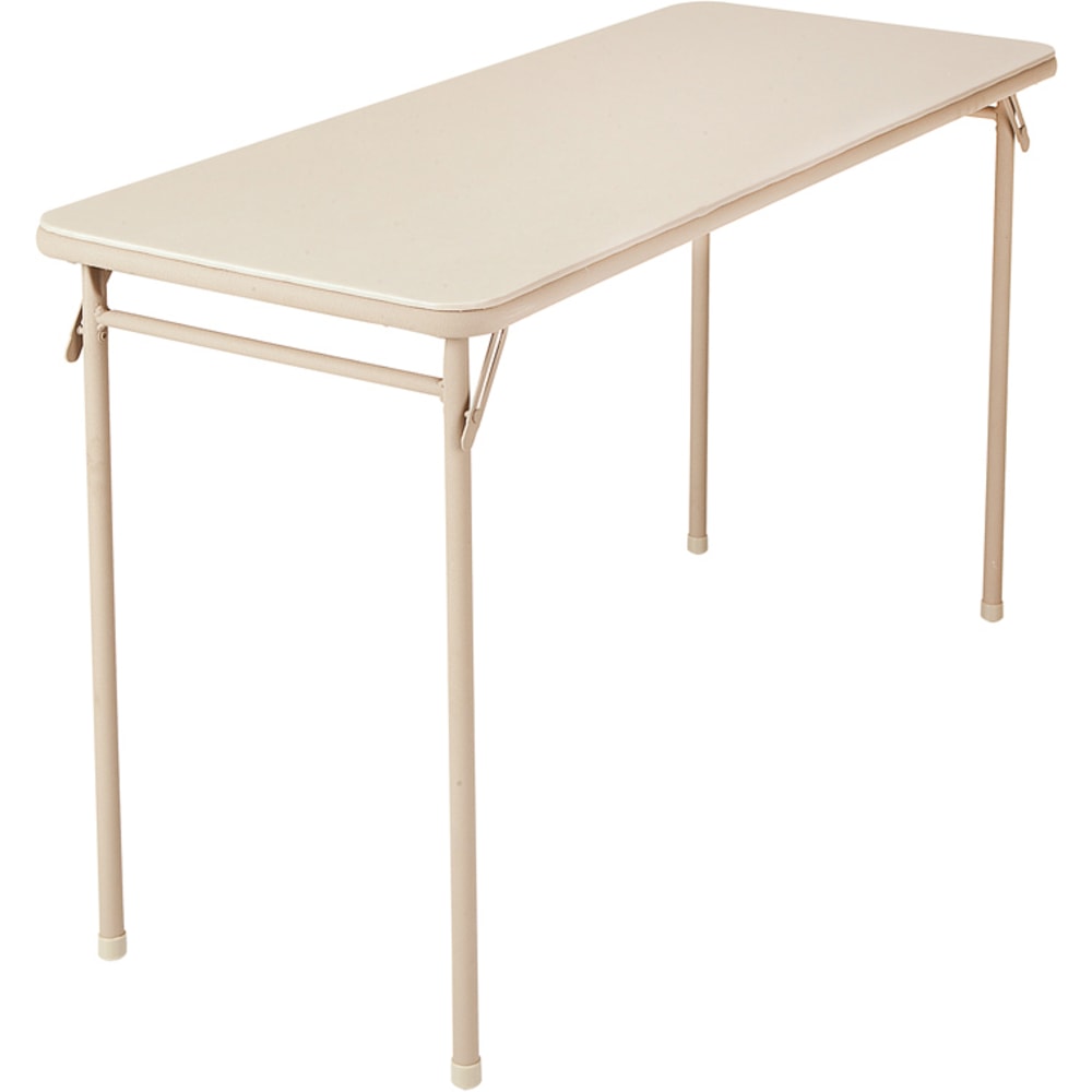 COSCO Serving Folding Table, 28inH x 20inW x 48inD, Antique Linen