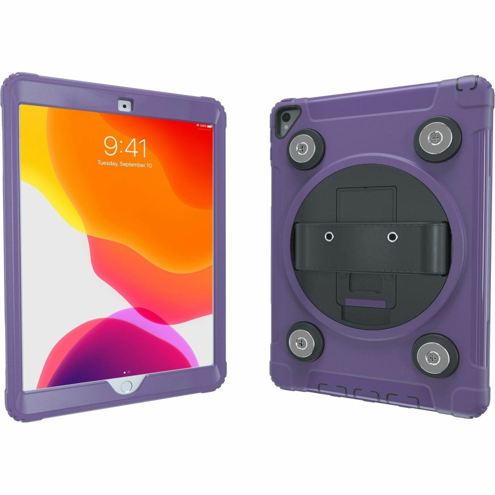 CTA Digital Magnetic Splash-Proof Case with Metal Mounting Plates for iPad 7th/ 8th/ 9th Gen 10.2, iPad Air 3, iPad Pro 10.5, Purple - Splash Proof, Impact Resistant, Water Resistant - Silicone Body - 10.3in Height x 7.8in Width x 1in Depth - 1 Pack