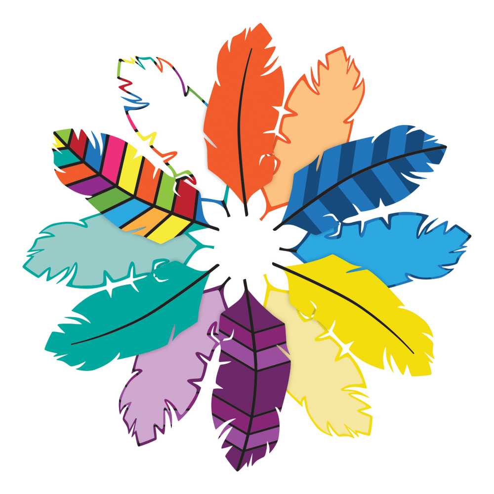 Barker Creek Accents, Double-Sided, Bohemian Feathers, Pack Of 72