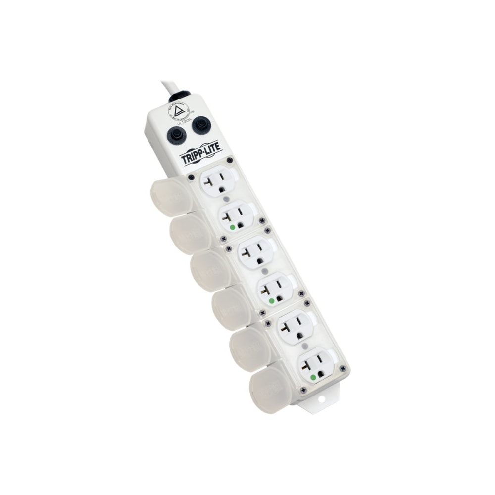 Tripp Lite Safe-IT Power Strip Hospital Medical Grade Antimicrobial UL 1363A 6 Outlet 25ft Cord - Power strip - 20 A - AC 120 V - input: NEMA 5-20P - output connectors: 6 (NEMA 5-20R) - 25 ft cord - white