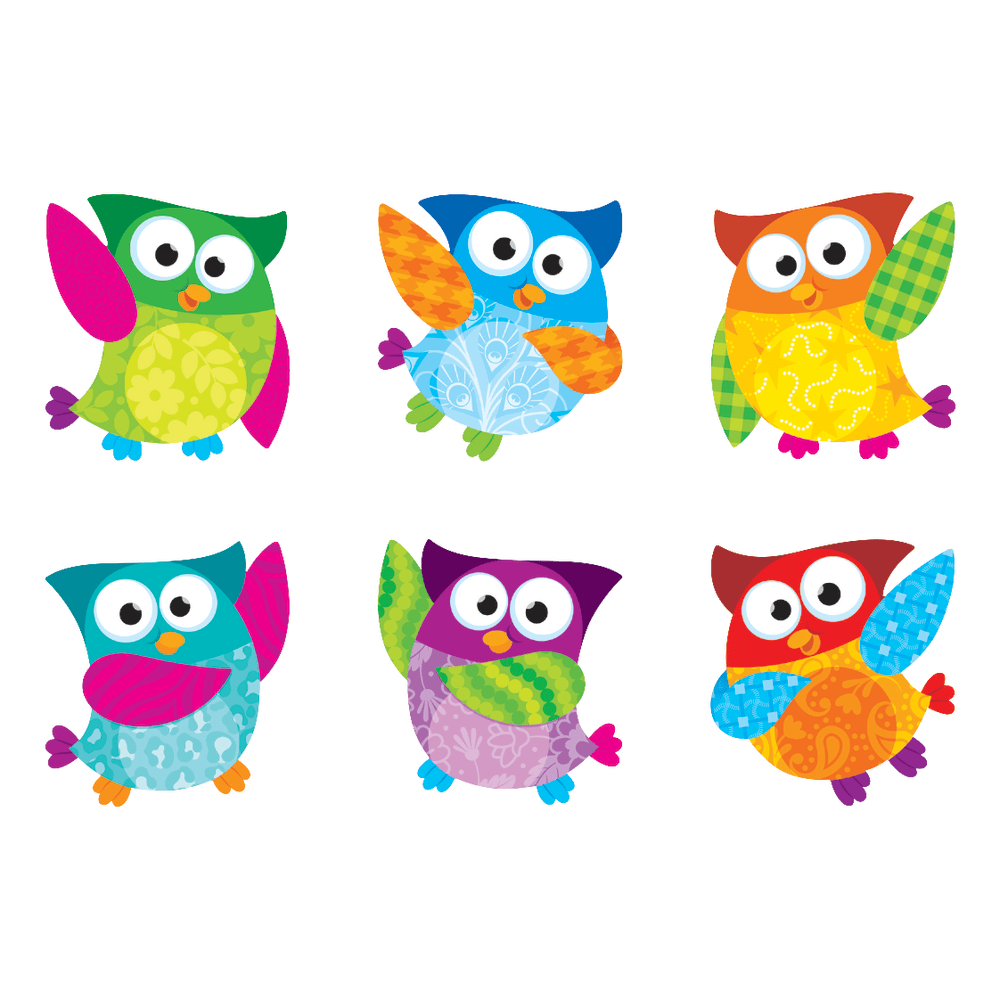 TREND Mini Accents Variety Pack, Owl-Stars!, 3in, Assorted Colors