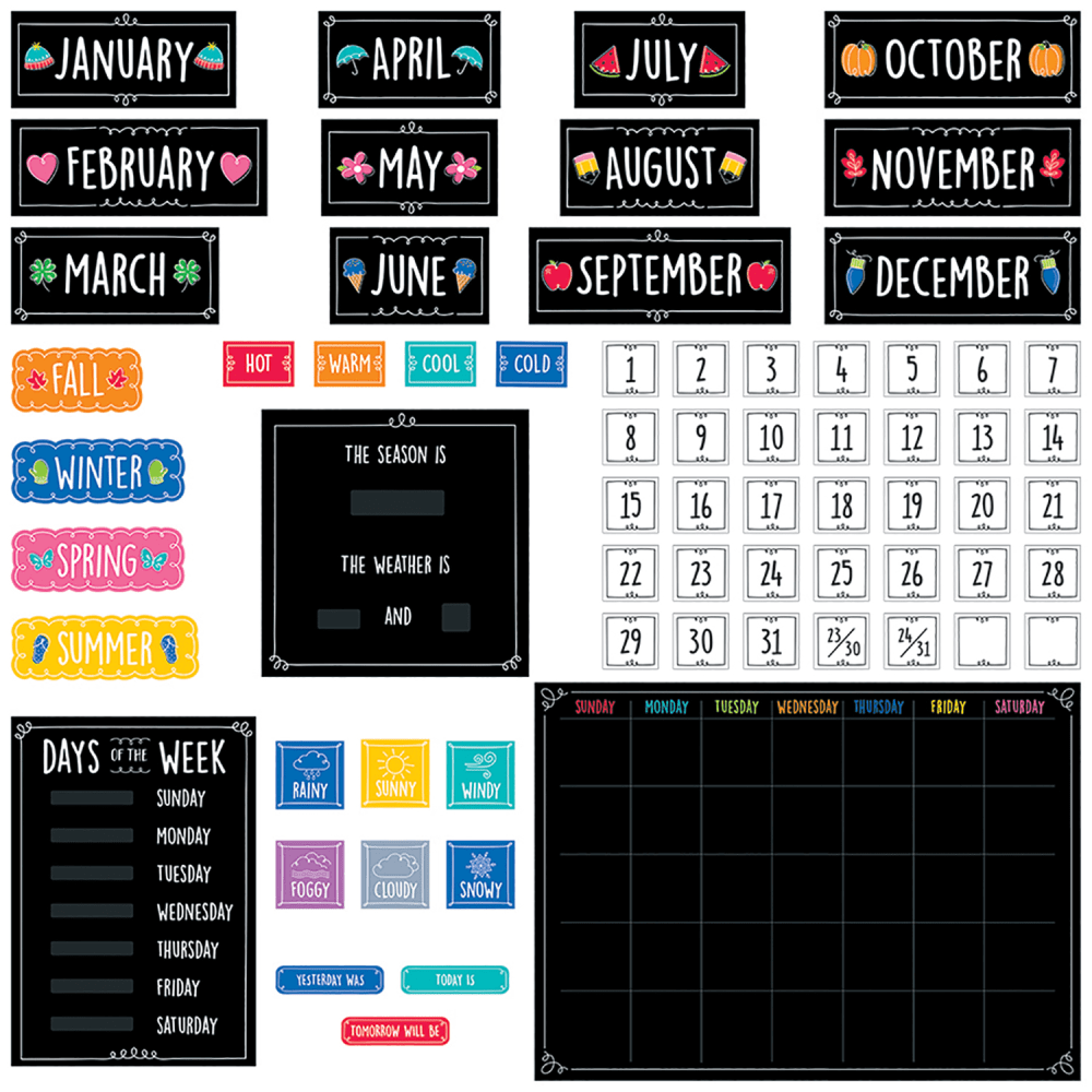Creative Teaching Press Doodle Calendar 67-Piece Bulletin Board Set