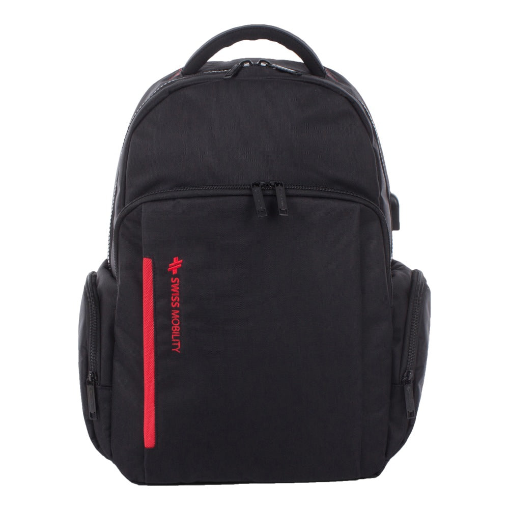 Swiss Mobility Stride Backpack With 15.6in Laptop Pocket, Black